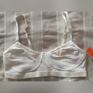 Auden New NWT White Cotton wireless White Bralette Bra size S Small 34A 32C 34B